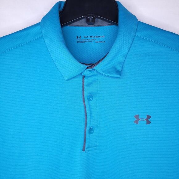 Under Armour Polo Shirt Mens XLT Teal Performance Loose HeatGear Tech - Picture 1 of 13